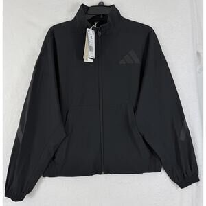 adidas Womens ZNE Woven Bomber Jacket Small Black Track Full Zip NWT New